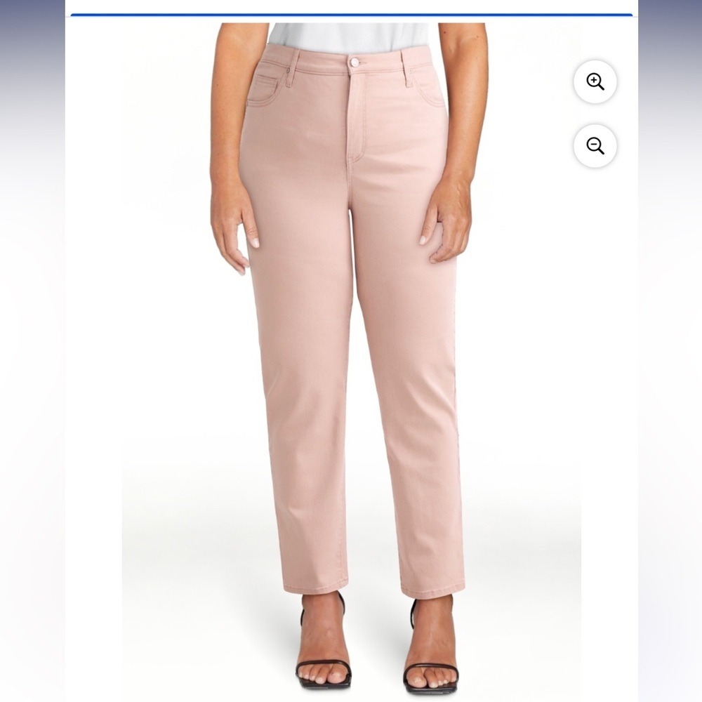 Terra & Sky Women's Straight Leg Jeans in Light Pink NWT Size 14W